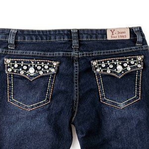 Juniors Y-Jeans Blingy Stretch Denim Straight Leg Jeans Size 13 (Juniors)